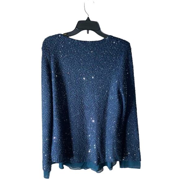 Soft Surrounding Top Women's Size Medium Sparkle Long Sleeves Lined Pullover - Picture 2 of 6